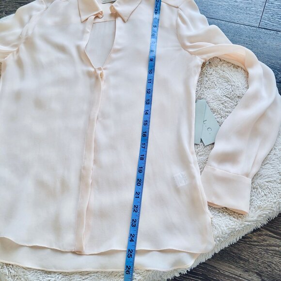 NWT A.L.C. 100% Silk Henry Blouse in Pale Pink Sz XS - Picture 8 of 8